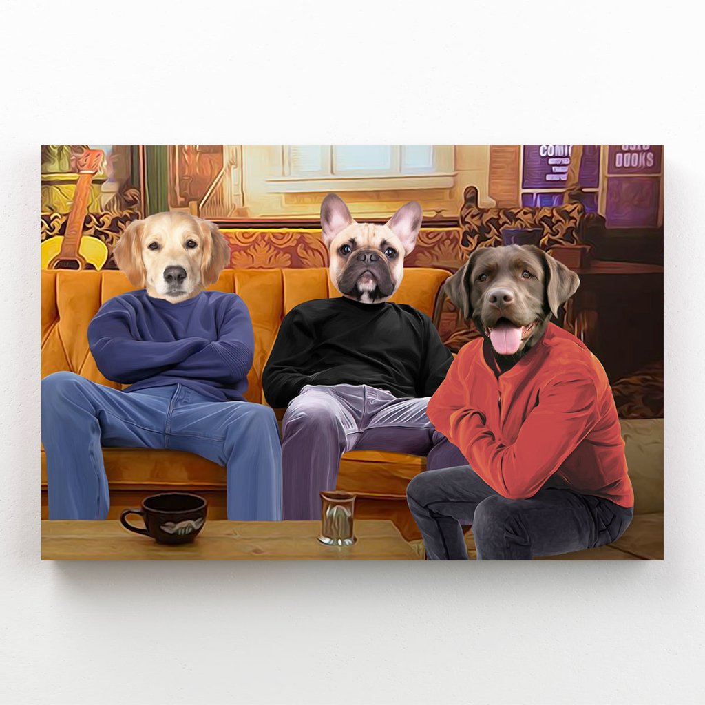 Coffee House Guys Custom Pet Canvas | Custom Pet Portrait Canvas | Paw & Glory