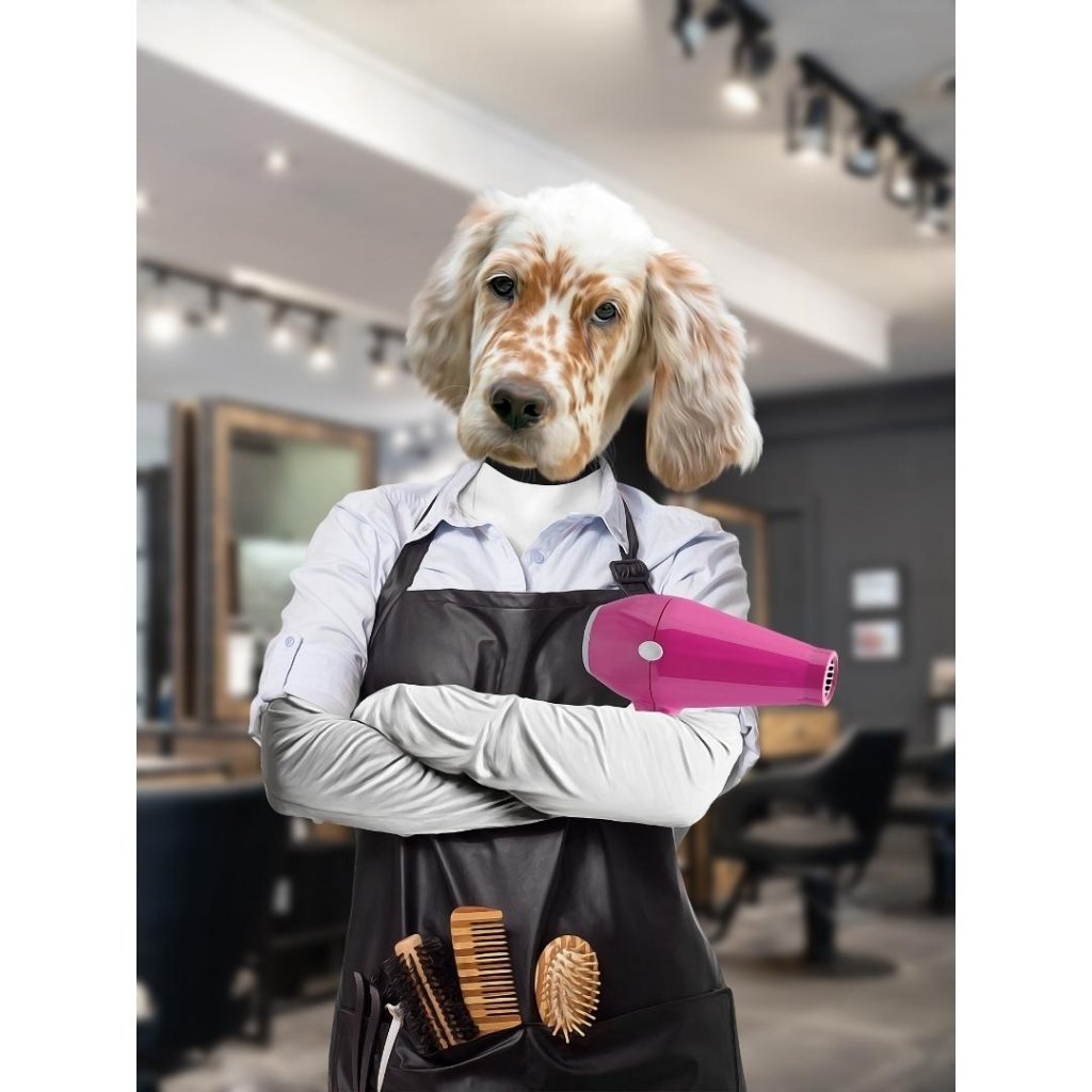 Pet Portraits | The Hair Stylist: Custom Digital Download Pet Portrait | Paw & Glory