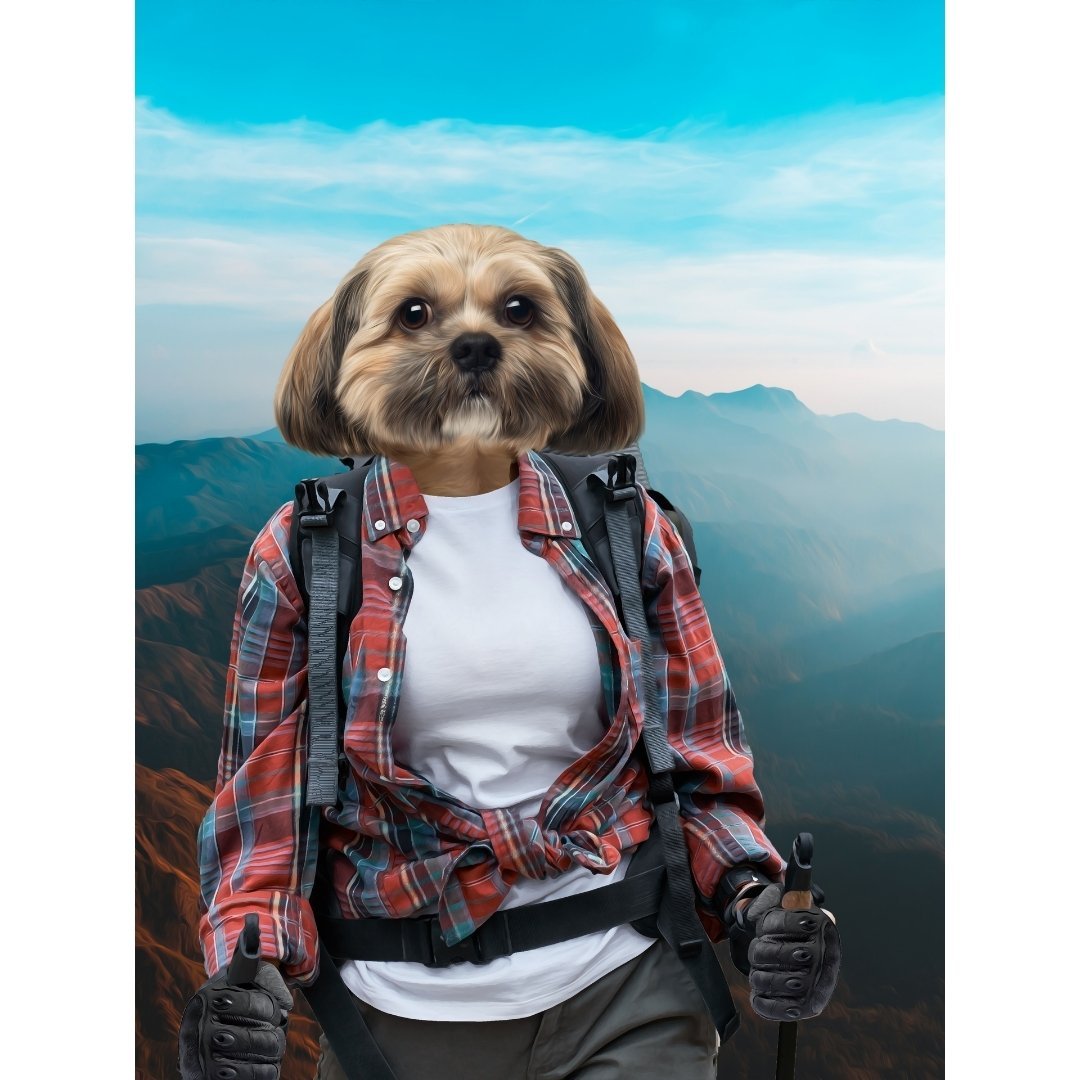 The Hiker: Custom Digital Download Pet Portrait - Paw & Glory - Dog Portraits - Pet Portraits