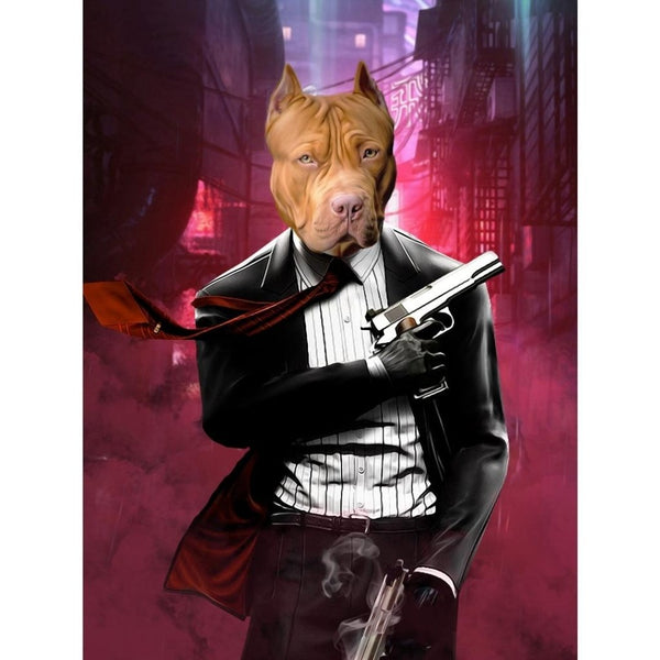 The Hitman Custom Digital Download Pet Portrait | Pet Portrait From Photo | Paw & Glory