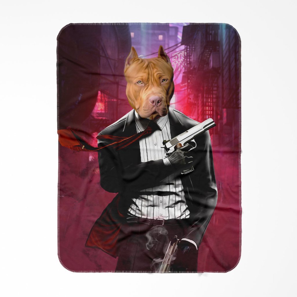Pet Portraits | The Hitman: Custom Pet Blanket | Paw & Glory