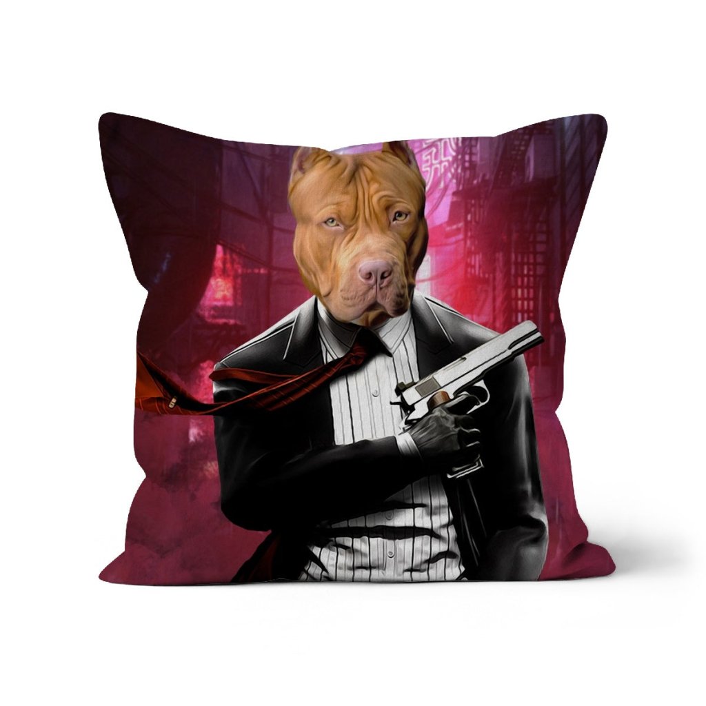 Pet Portraits | The Hitman: Custom Pet Pillow | Paw & Glory