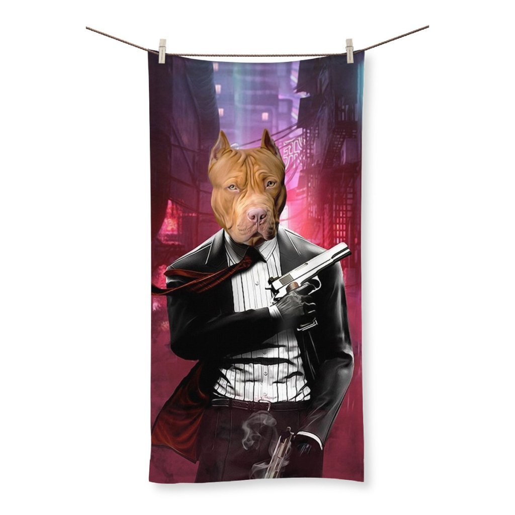 Pet Portraits | The Hitman: Custom Pet Towel | Paw & Glory