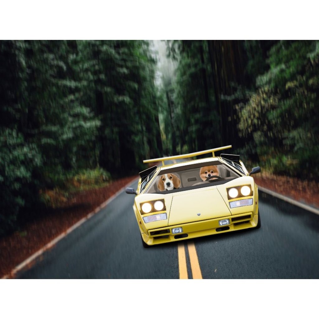 Pet Portraits | The Hypercar: Custom Digital Download Pet Portrait | Paw & Glory