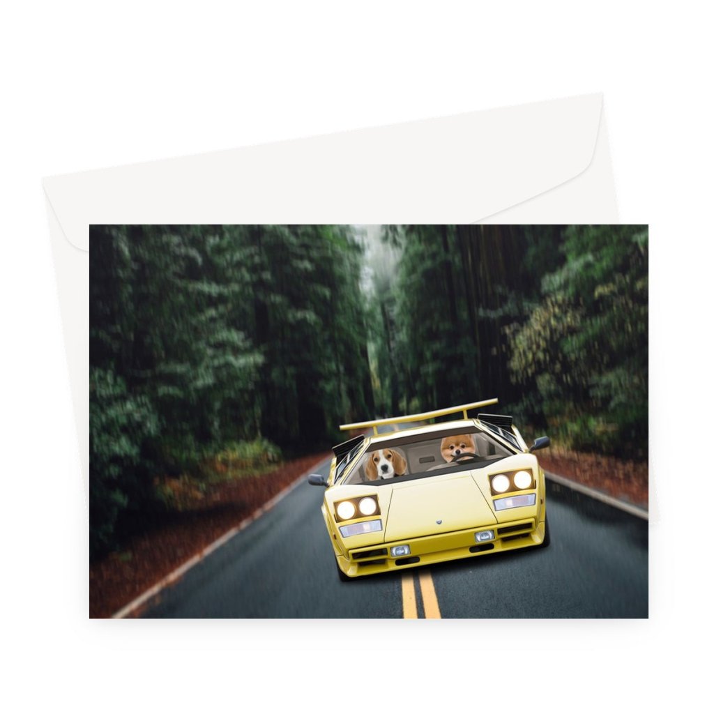 Pet Portraits | The Hypercar: Custom Pet Greeting Card | Paw & Glory