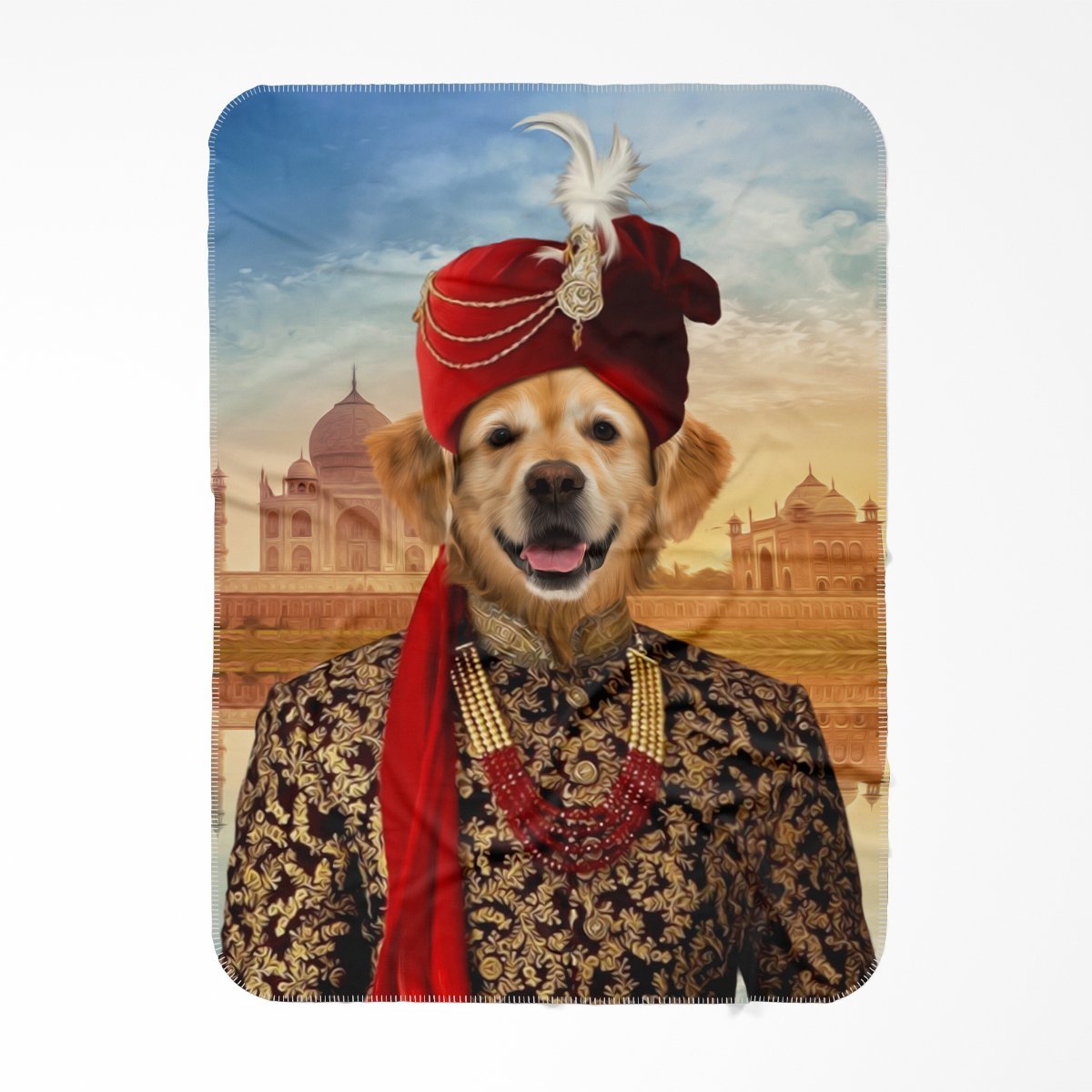 The Indian Raja: Custom Pet Blanket - Paw & Glory - Dog Portraits - Pet Portraits