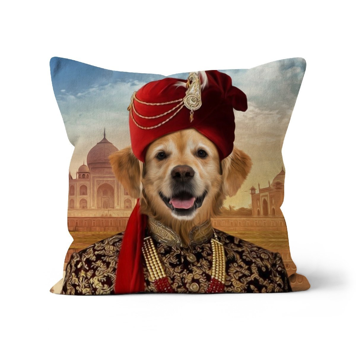 Pet Portraits | The Indian Raja: Custom Pet Pillow | Paw & Glory