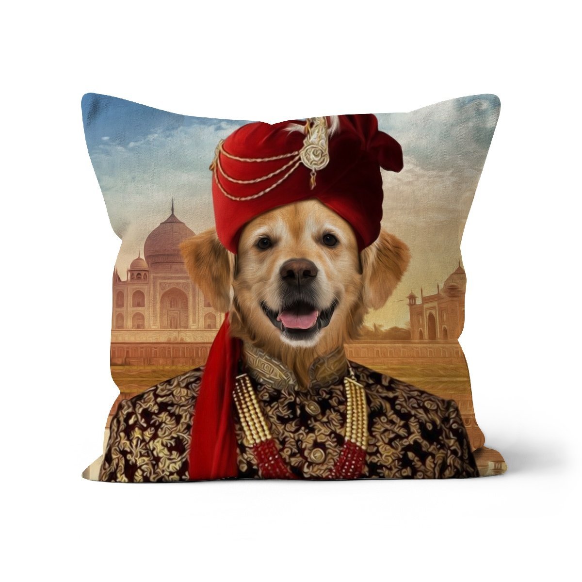 Pet Portraits | The Indian Raja: Custom Pet Pillow | Paw & Glory
