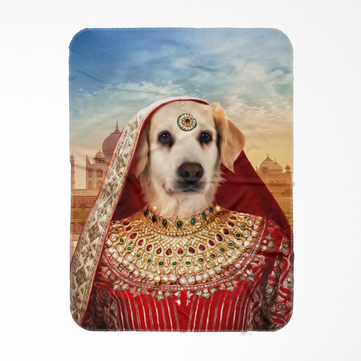 Pet Portraits | The Indian Rani: Custom Pet Blanket | Paw & Glory