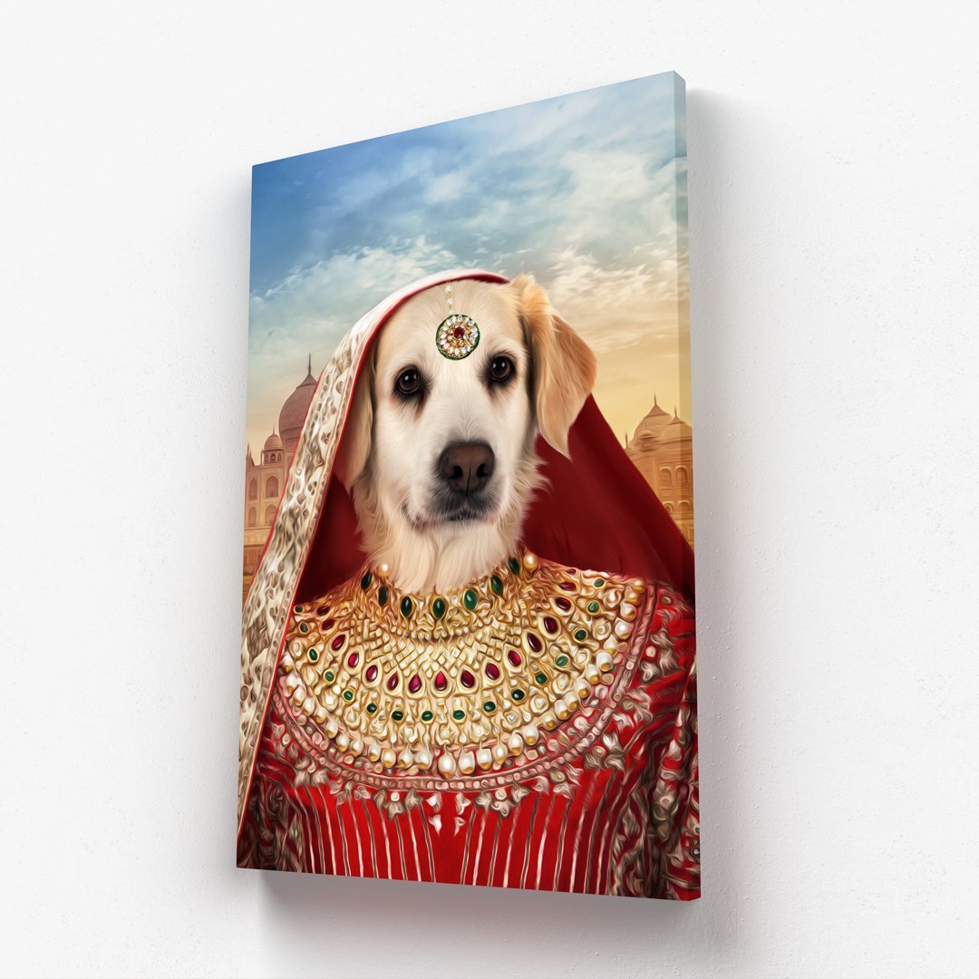 Pet Portraits | The Indian Rani: Custom Pet Canvas | Paw & Glory