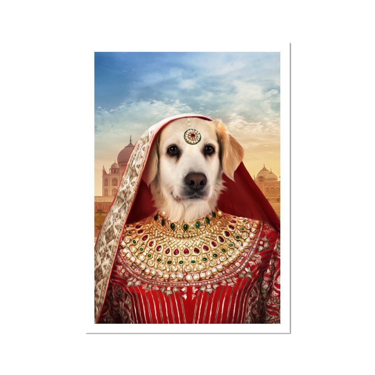 Pet Portraits | The Indian Rani: Custom Pet Portrait | Paw & Glory