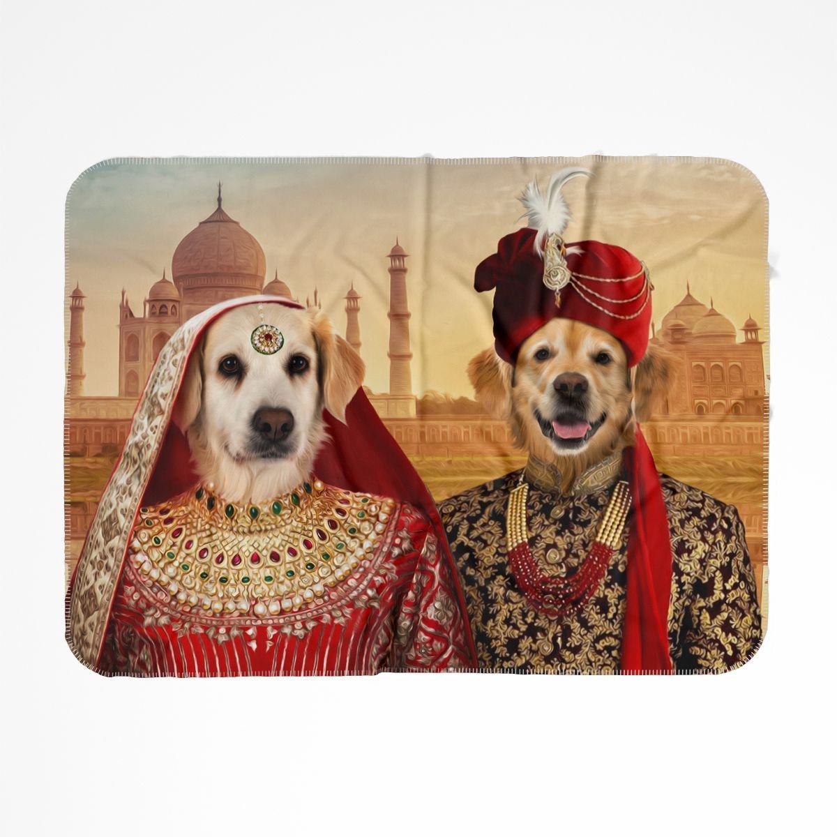 The Indian Royals: Custom Pet Blanket - Paw & Glory - Dog Portraits - Pet Portraits