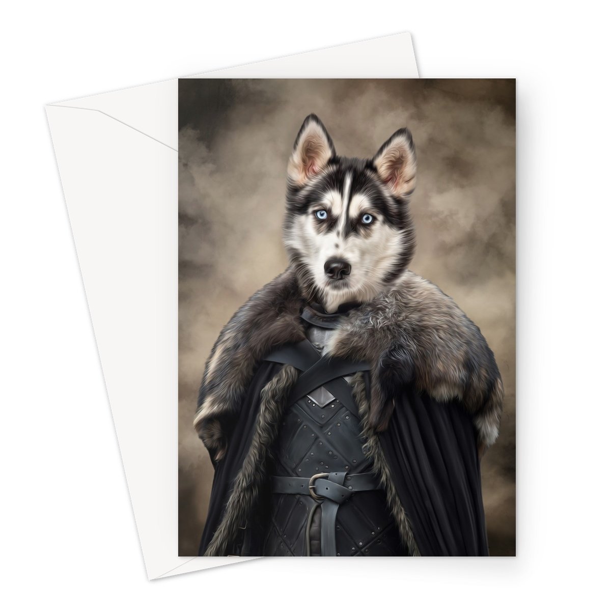 Pet Portraits | The Iron King (GOT Inspired): Custom pet Greeting Card | Paw & Glory