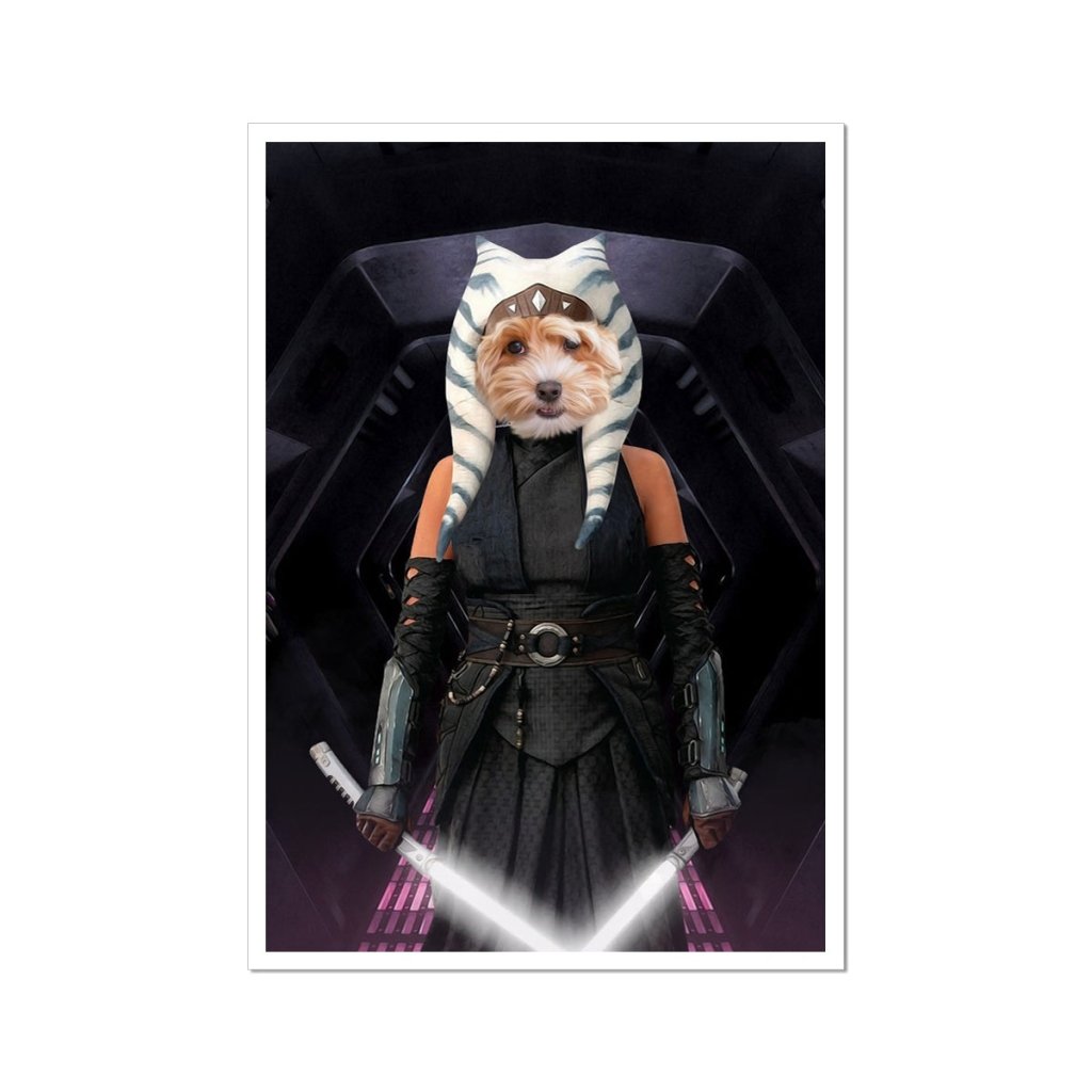 Pet Portraits | The Jedi Leader (Ahsoka Tano - Star Wars Inspired): Custom Pet Poster | Paw & Glory
