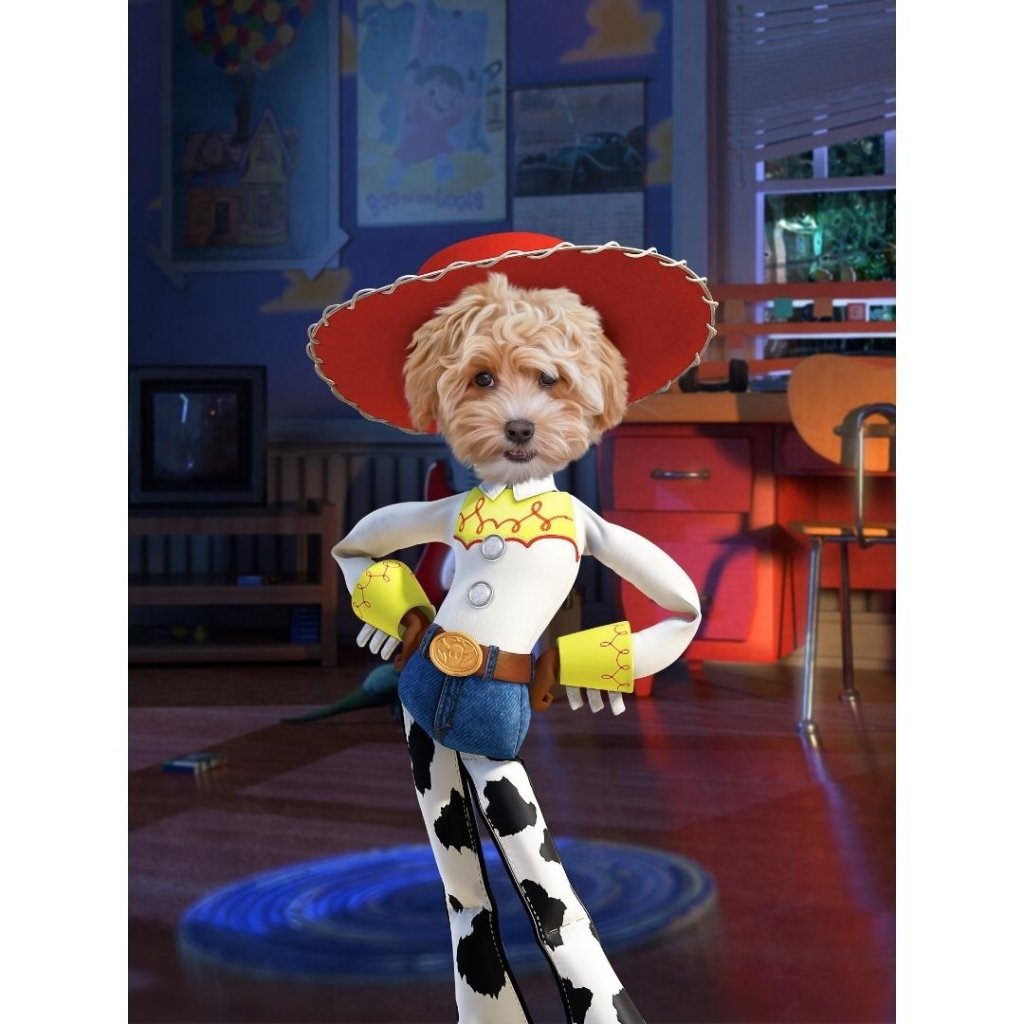 Toybox Cowgirl Custom Digital Download Pet Portrait | Paw & Glory