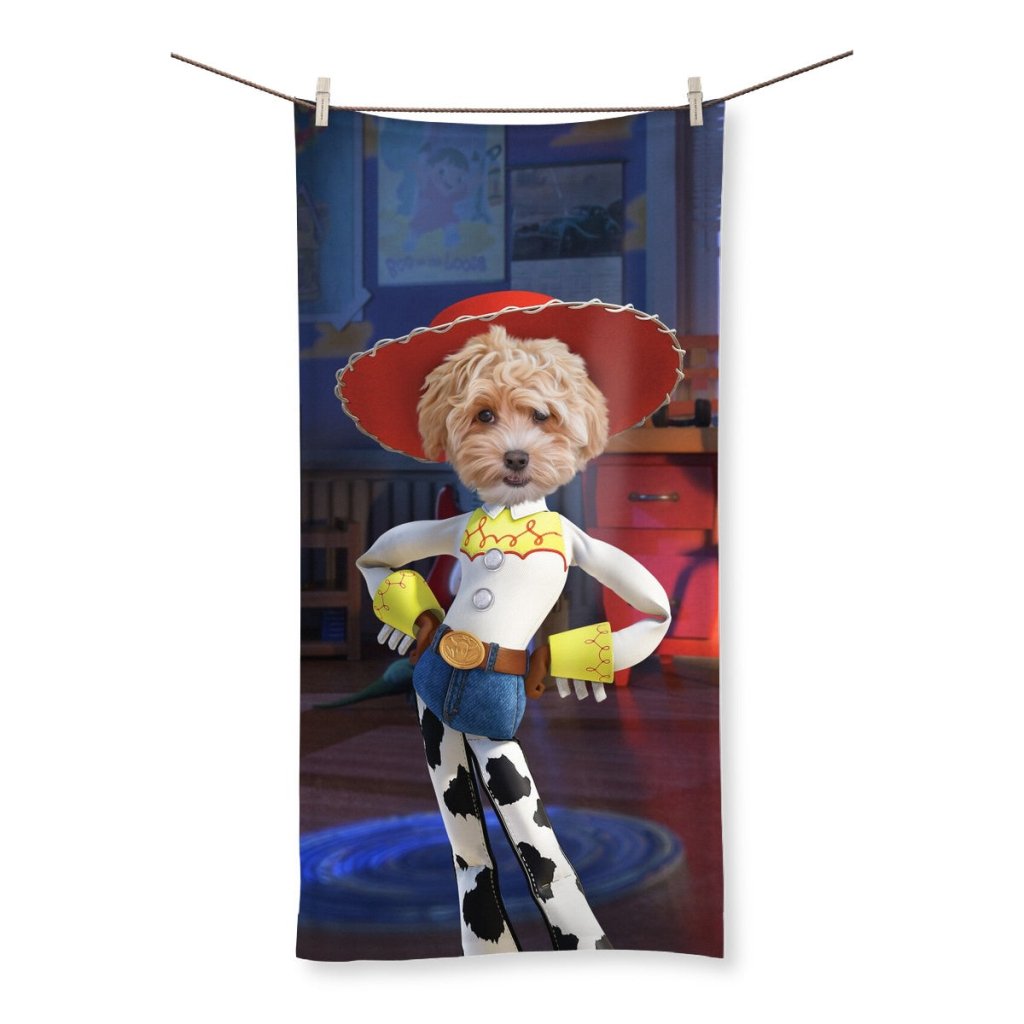 Toybox Cowgirl Custom Pet Towel | Custom Pet Portrait | Paw & Glory