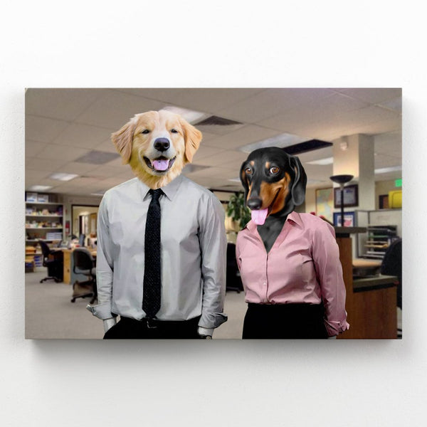 Office Sweethearts Custom Pet Canvas | Custom Pet Portrait Canvas | Paw & Glory