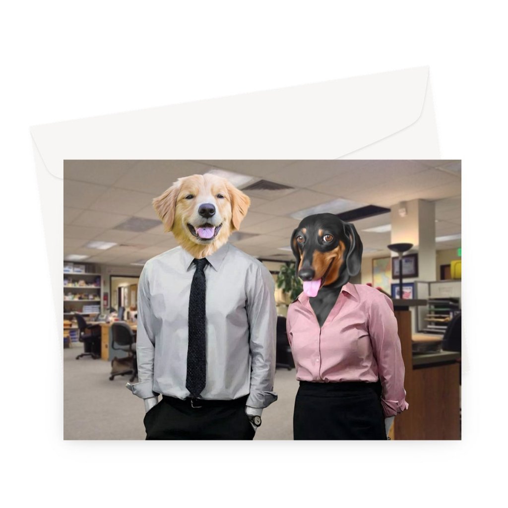 Pet Portraits | The Jim & Pam (The Office Inspired): Custom Pet Greeting Card | Paw & Glory