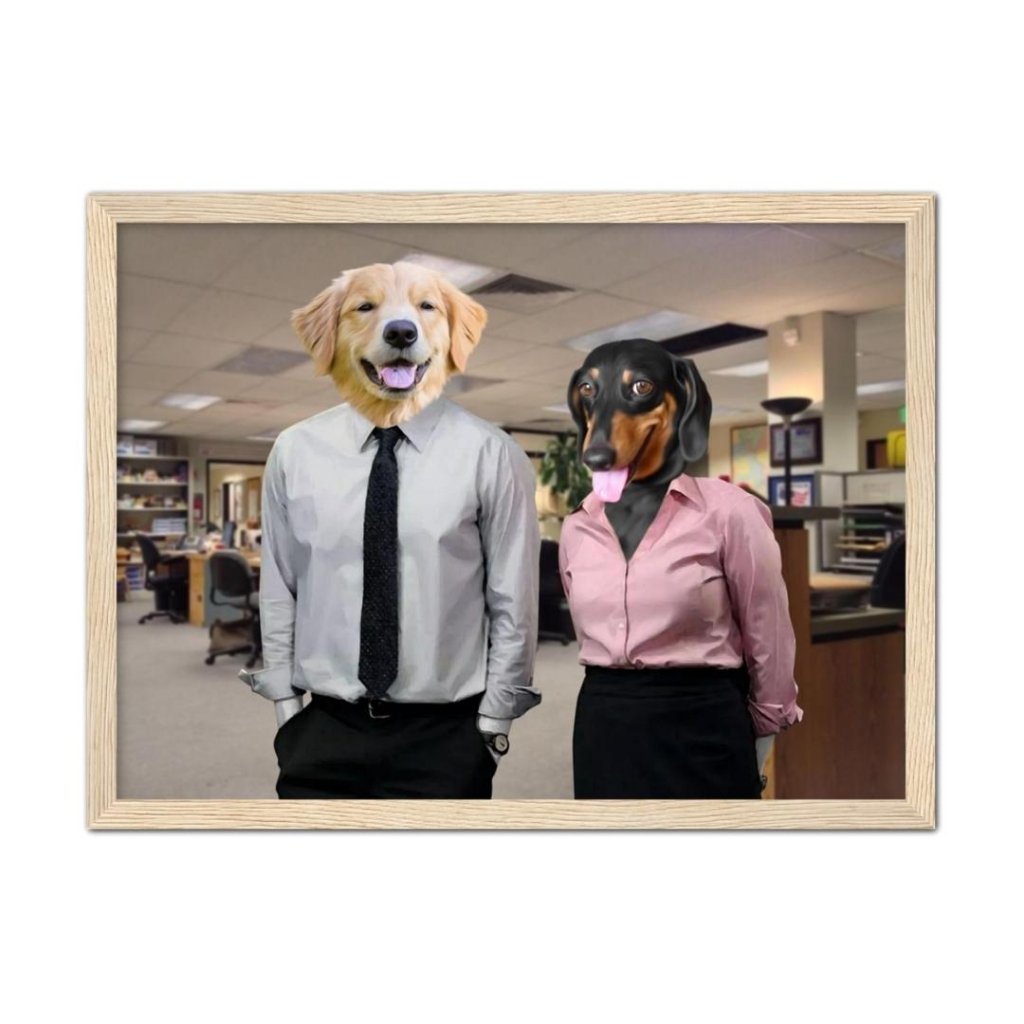 Pet Portraits | The Jim & Pam (The Office Inspired): Custom Pet Portrait | Paw & Glory