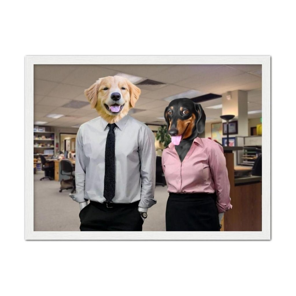 Pet Portraits | The Jim & Pam (The Office Inspired): Custom Pet Portrait | Paw & Glory