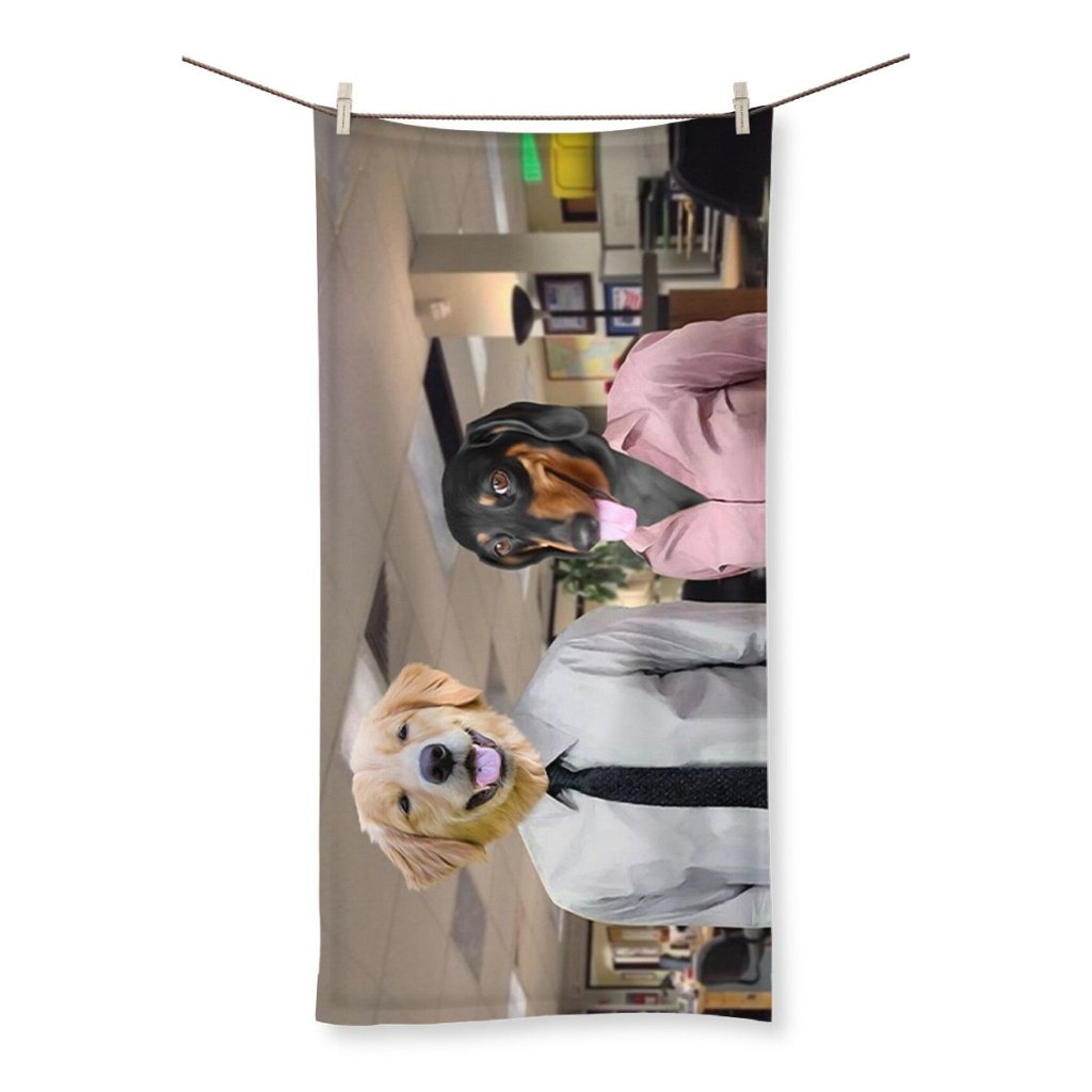 Pet Portraits | The Jim & Pam (The Office Inspired): Custom Pet Towel | Paw & Glory