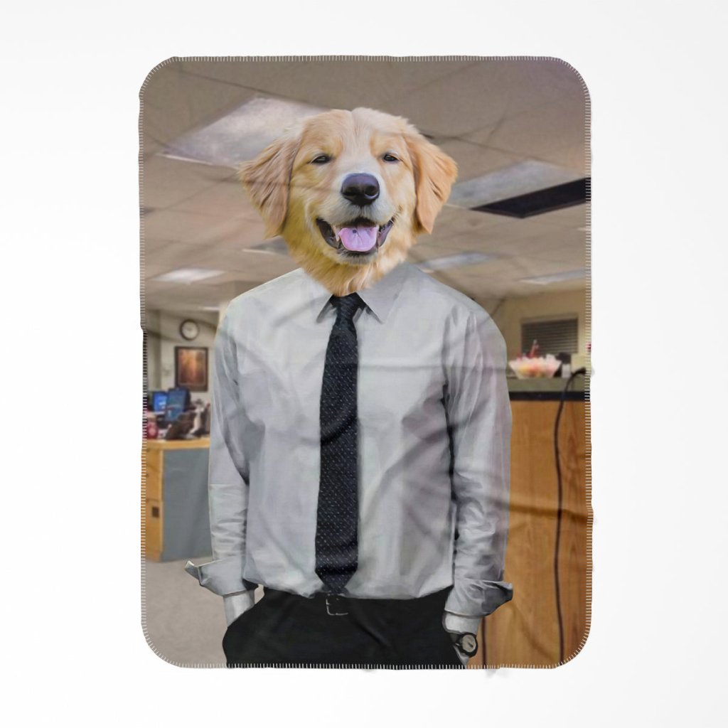 Pet Portraits | The Jim (The Office Inspired): Custom Pet Blanket | Paw & Glory