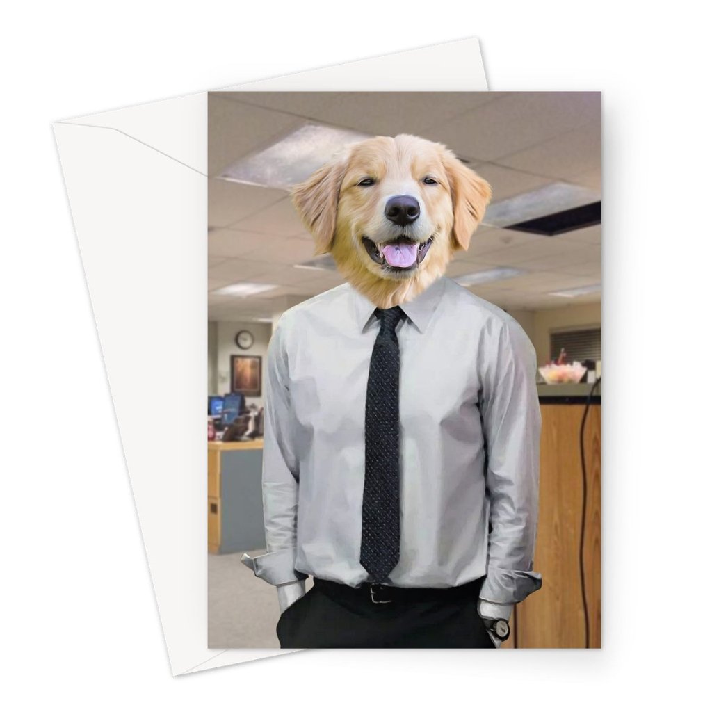 Pet Portraits | The Jim (The Office Inspired): Custom Pet Greeting Card | Paw & Glory