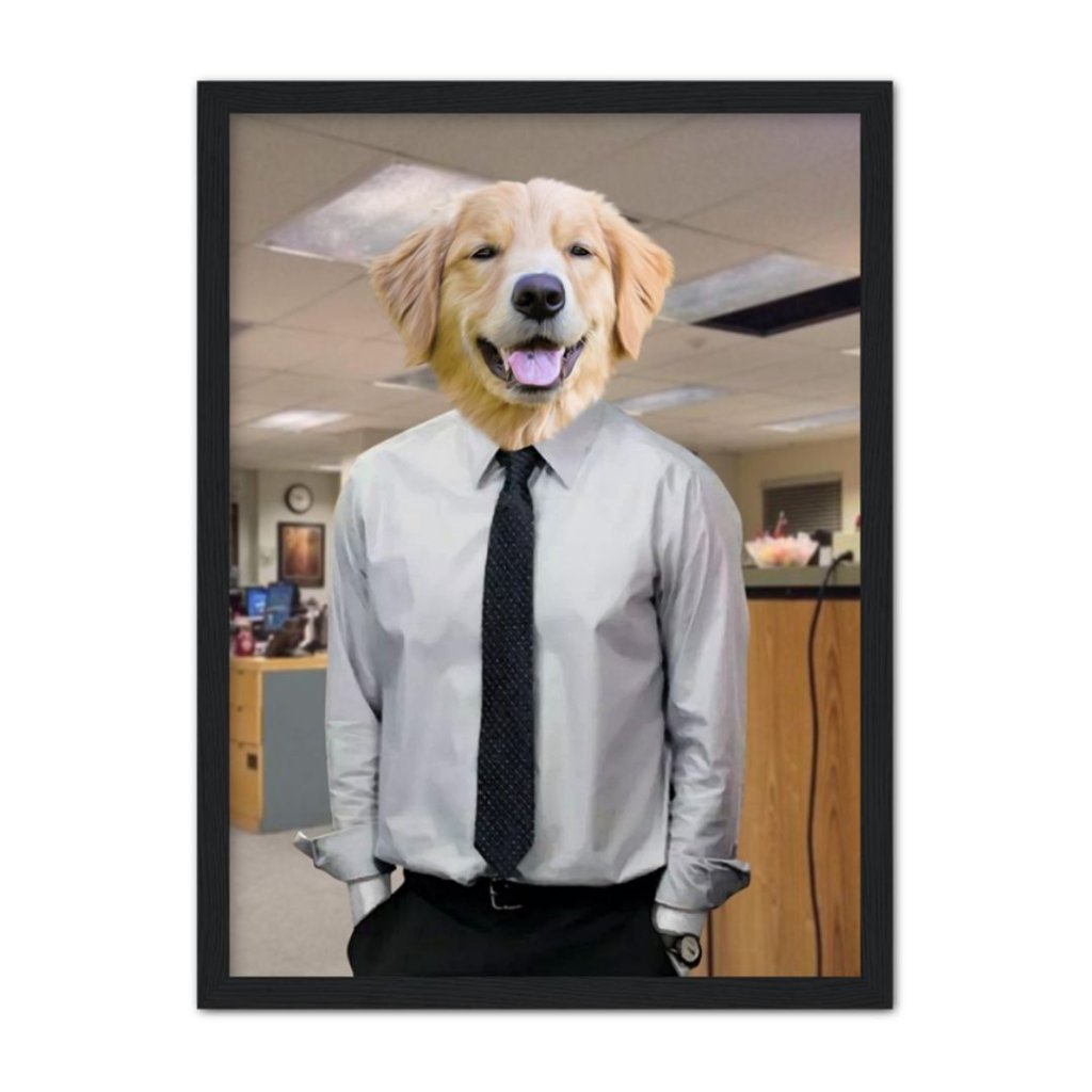 Pet Portraits | The Jim (The Office Inspired): Custom Pet Portrait | Paw & Glory