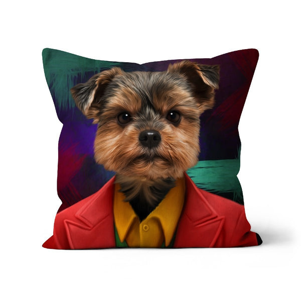 Chaos Clown Villain Custom Pet Pillow | Funny Pet Portrait | Paw & Glory
