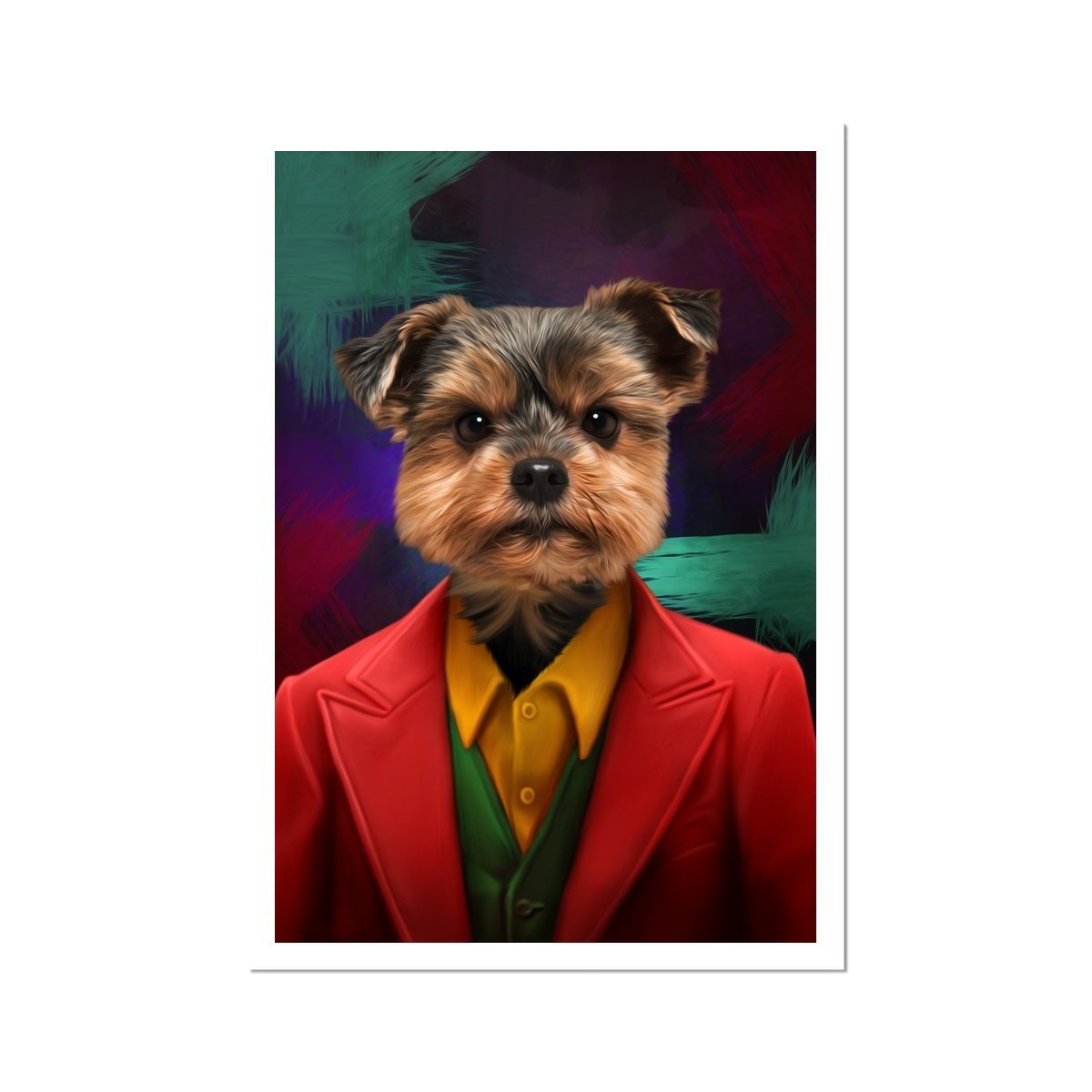 Chaos Clown Villain Custom Pet Portrait | Custom Pet Portrait | Paw & Glory