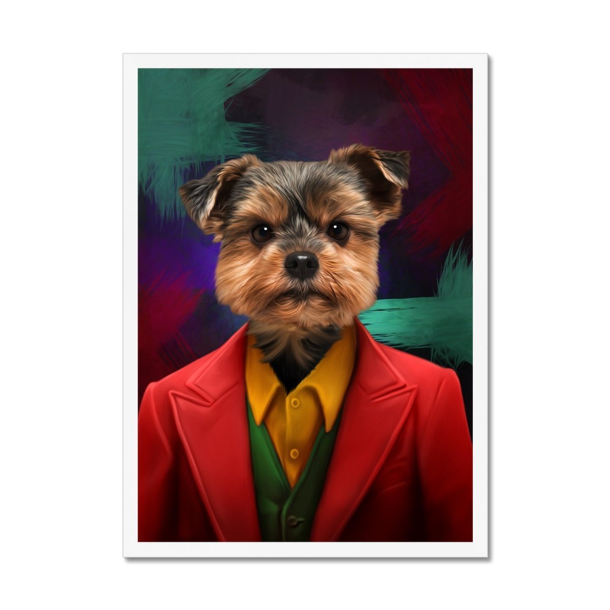 Chaos Clown Villain Custom Pet Portrait | Custom Pet Portrait | Paw & Glory