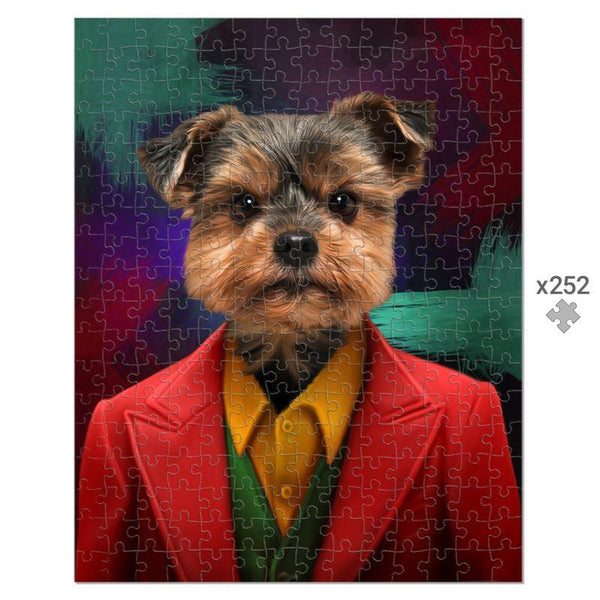 Chaos Clown Villain Custom Pet Puzzle | Funny Pet Portrait | Paw & Glory