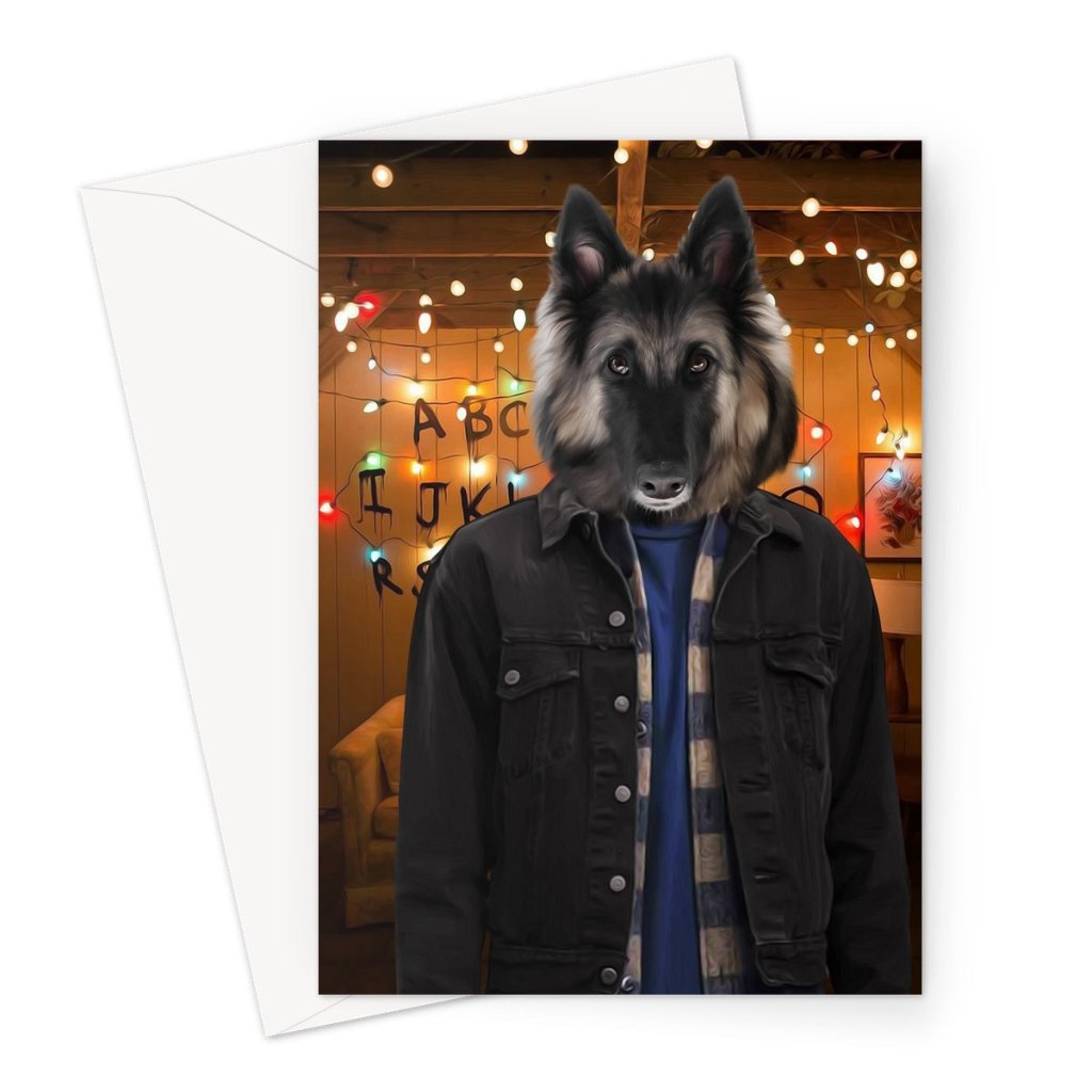 Retro 80s Sci-Fi Custom Pet Greeting Card | Personalised Pet Gift | Paw & Glory