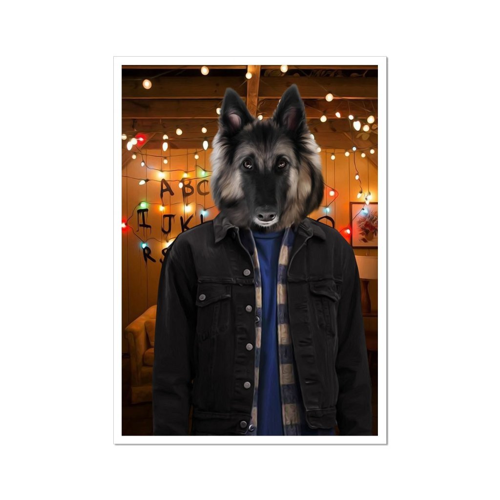 Retro 80s Sci-Fi Custom Pet Poster | Custom Pet Portrait Print | Paw & Glory