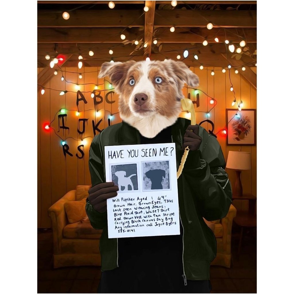 Pet Portraits | The Joyce (Stranger Things Inspired): Custom Digital Download Pet Portrait | Paw & Glory