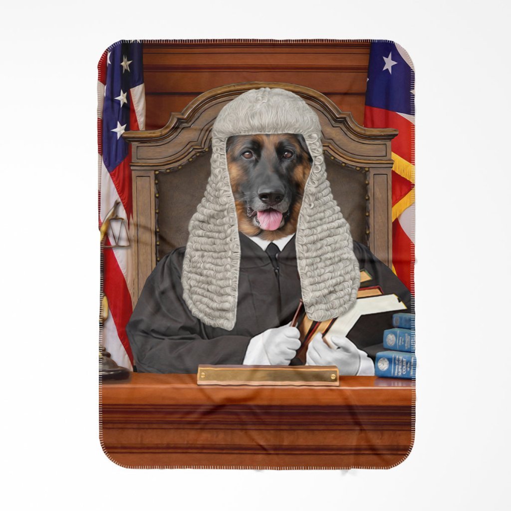 Pet Portraits | The Judge: Custom Pet Blanket | Paw & Glory