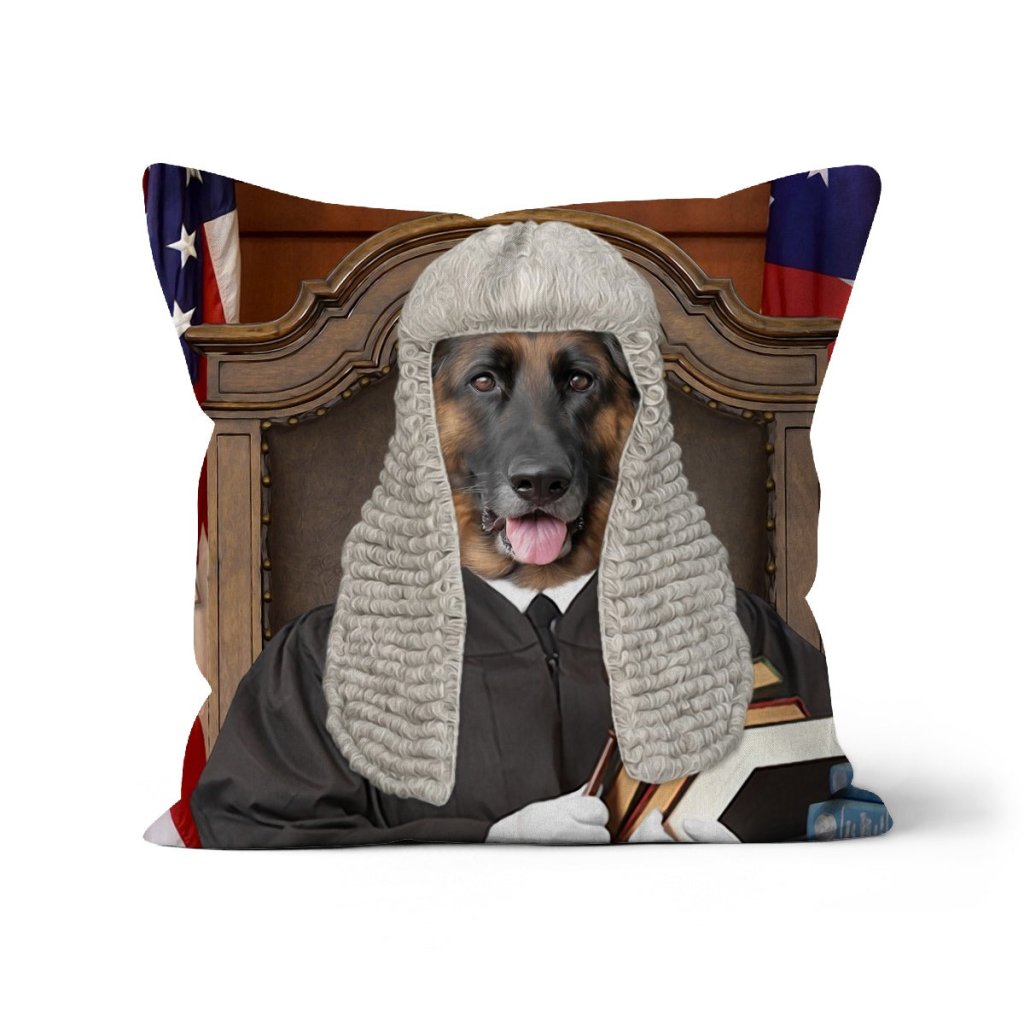 Pet Portraits | The Judge: Custom Pet Pillow | Paw & Glory
