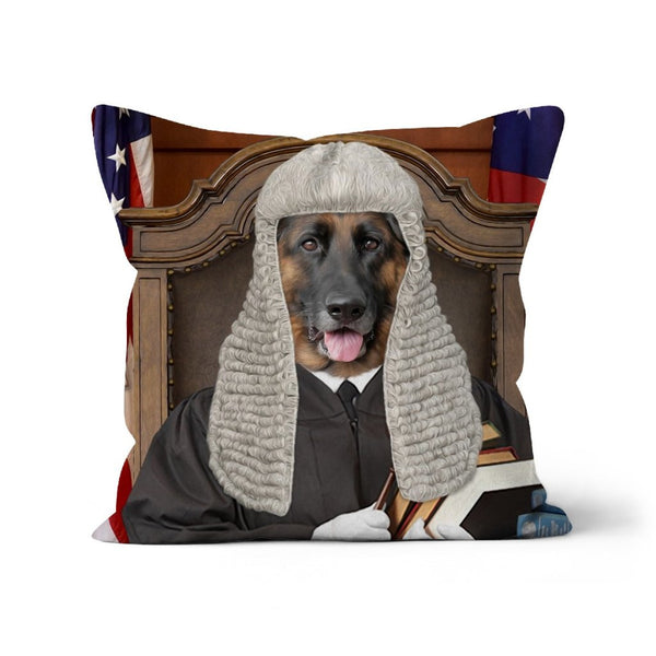 The Judge: Custom Pet Pillow - Paw & Glory - Dog Portraits - Pet Portraits
