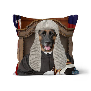 The Judge: Custom Pet Pillow - Paw & Glory - Dog Portraits - Pet Portraits