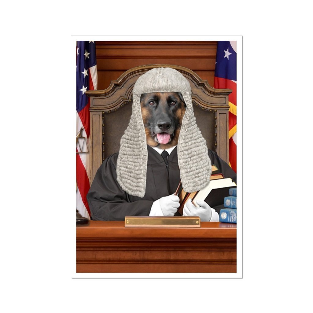 The Judge: Custom Pet Poster - Paw & Glory - Dog Portraits - Pet Portraits