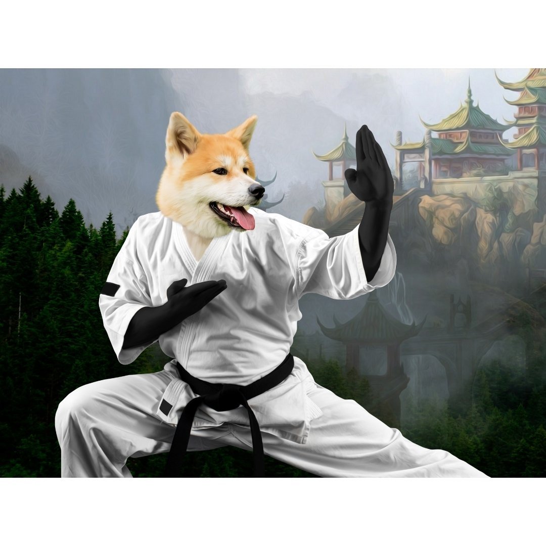 Pet Portraits | The Karate Master: Custom Digital Download Pet Portrait | Paw & Glory