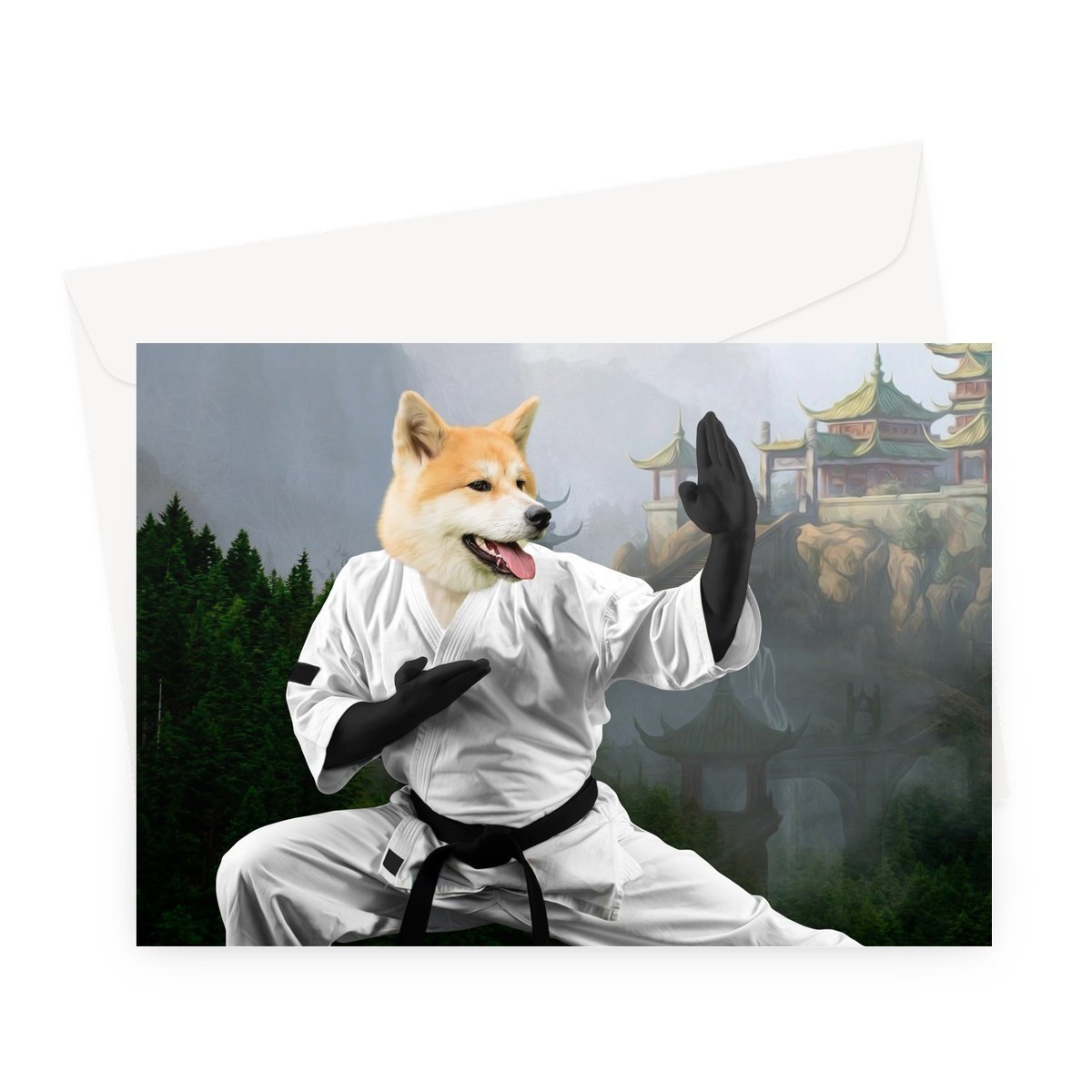 Pet Portraits | The Karate Master: Custom Pet Greeting Card | Paw & Glory