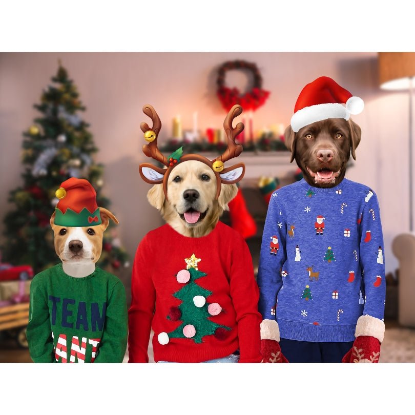 Pet Portraits | The Kids Christmas: Custom Digital Pet Portrait | Paw & Glory