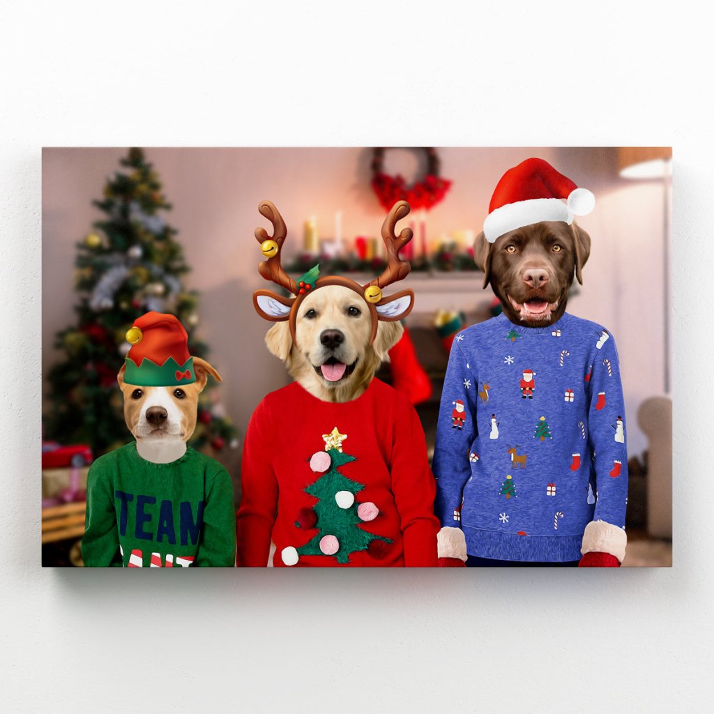 Pet Portraits | The Kids Christmas: Custom Pet Canvas | Paw & Glory
