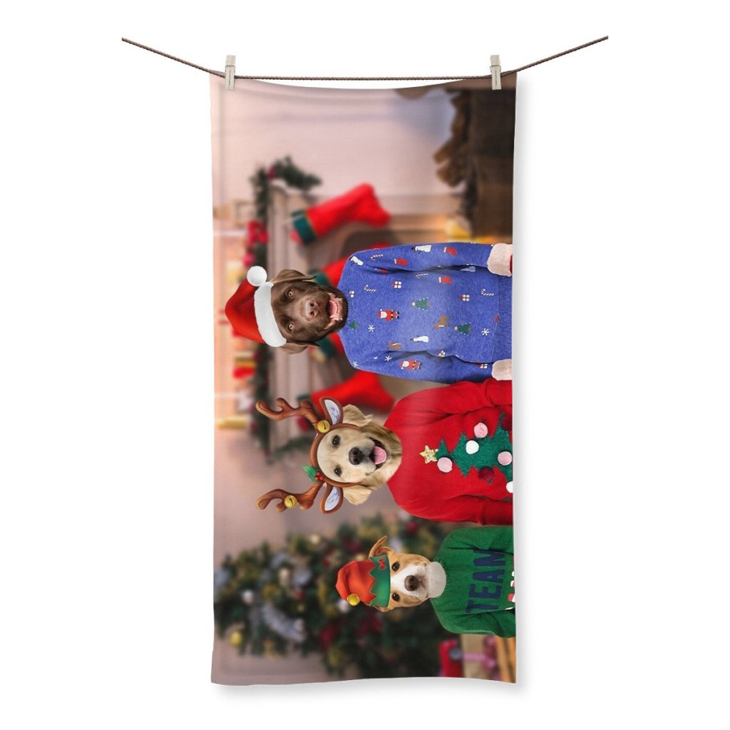 Pet Portraits | The Kids Christmas: Custom Pet Towel | Paw & Glory