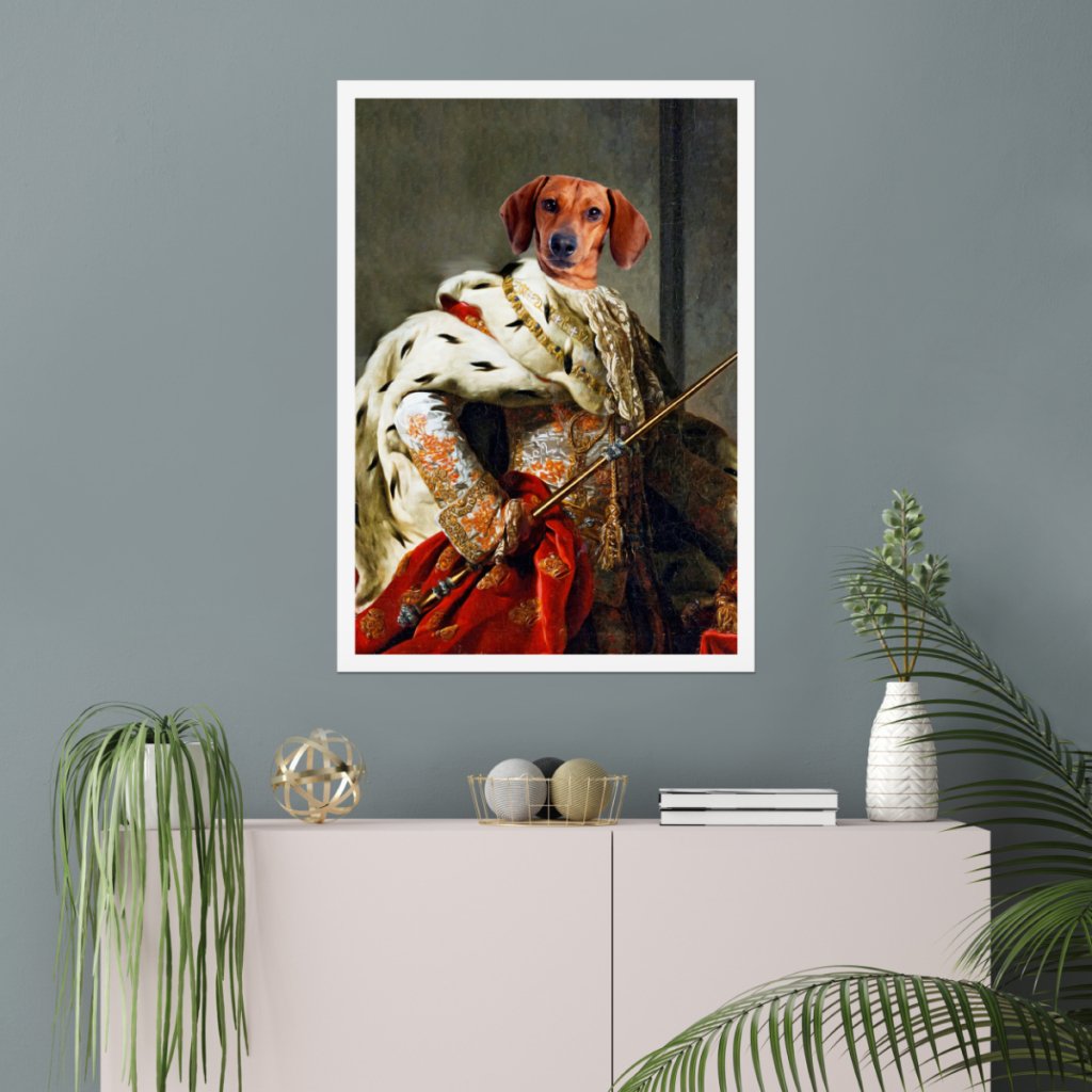 The King: Custom Pet Poster - Paw & Glory - Dog Portraits - Pet Portraits