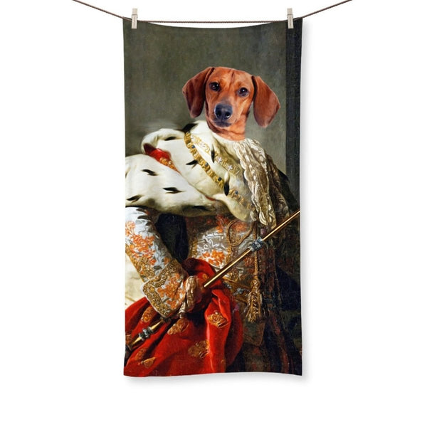 The King: Custom Pet Towel | royal pet portrait | Paw & Glory