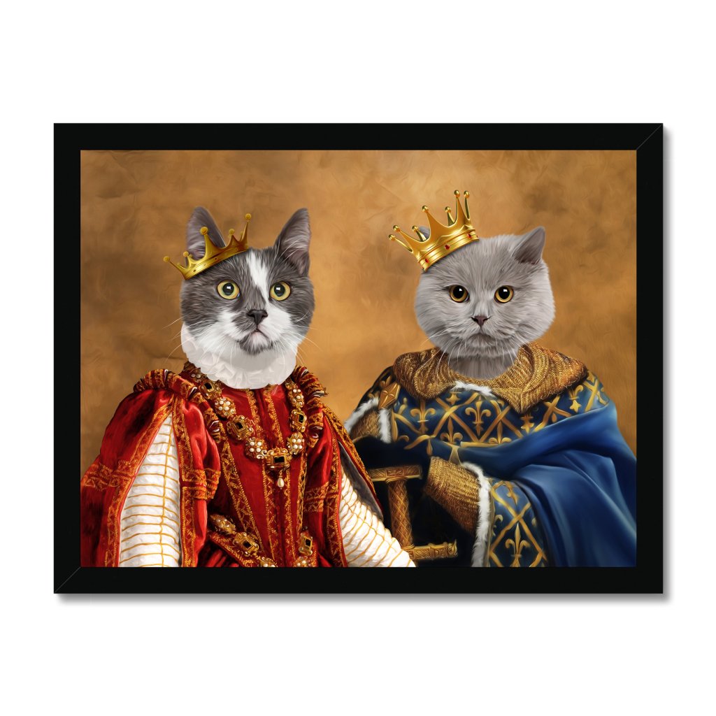 Pet Portraits | The King & Queen: Animal Art Framed Portrait | Paw & Glory