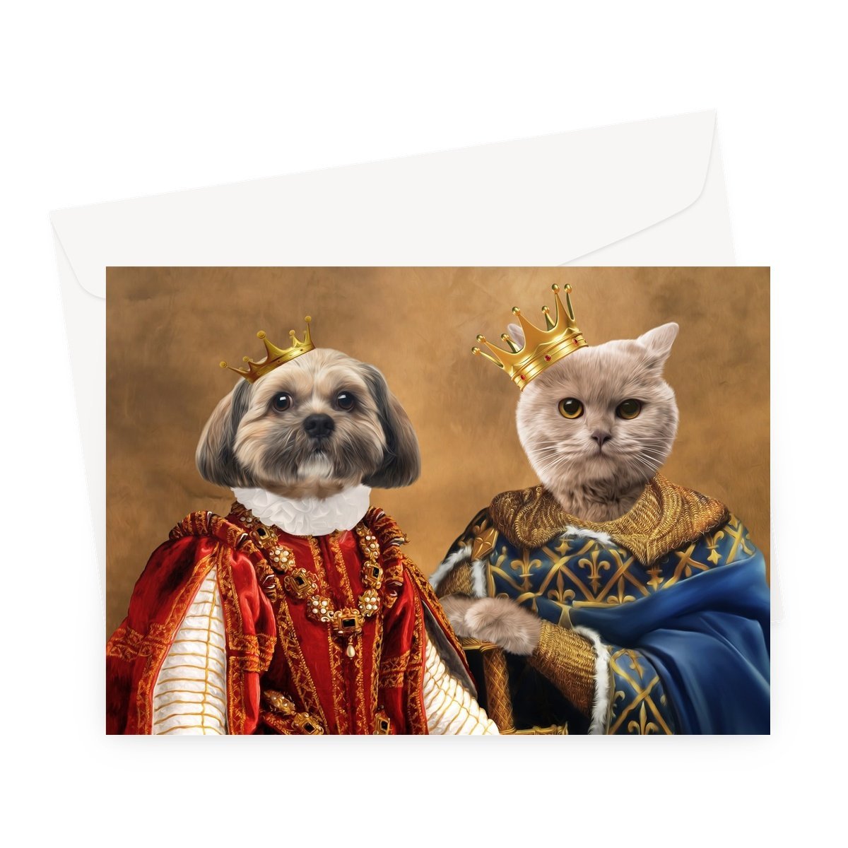 Pet Portraits | The King & Queen: Custom Pet Greeting Card | Paw & Glory