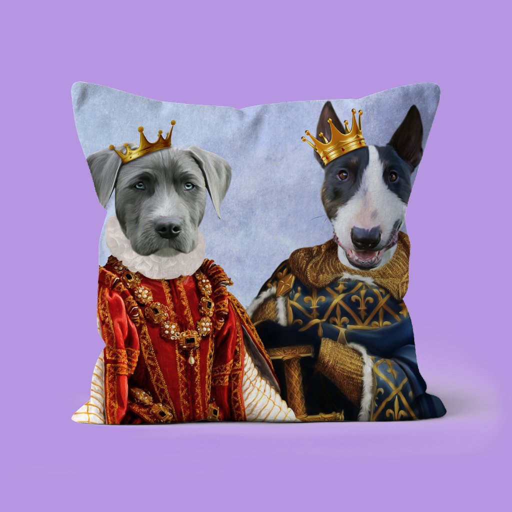 The King & Queen: Custom Pet Pillow - Paw & Glory - Dog Portraits - Pet Portraits